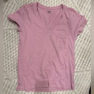 Madewell Pink V-Neck Tee